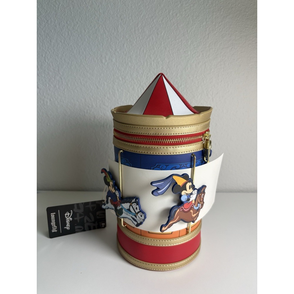 Loungefly Disney Brave Little Tailor Mickey/Minnie Mouse Carousel Crossbody NWT